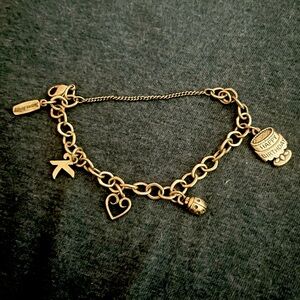 James Avery Charm Bracelet Sterling Silver. K, Ladybug, Birthday, Scrolled Heart